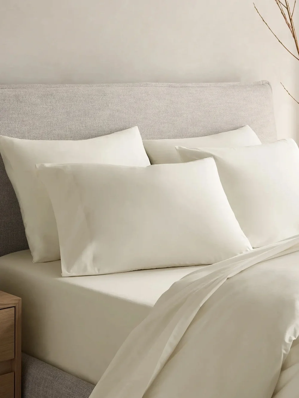 NWT Quince Luxury Organic Crisp Percale Ivory Duvet Cover!